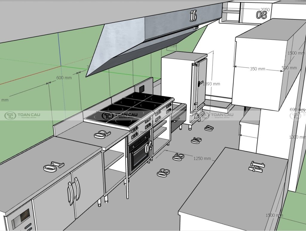 Thiet ke bep tap the nha may nuoc sach Ha Noi 01