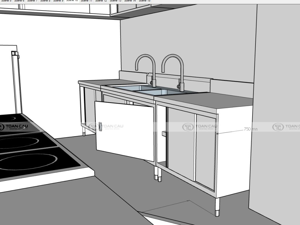 Thiet ke bep tap the nha may nuoc sach Ha Noi 02