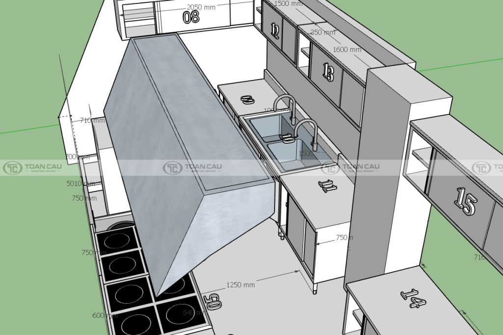 Thiet ke bep tap the nha may nuoc sach Ha Noi 03