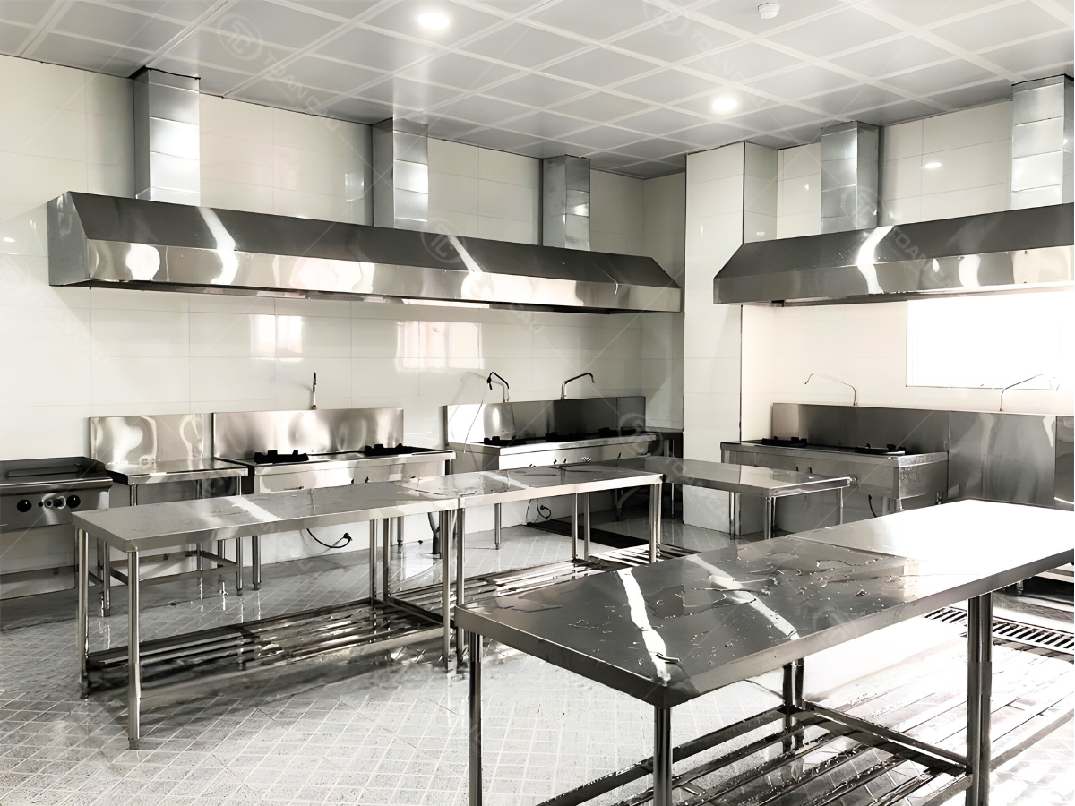 Hình ảnh dự án được bếp toàn cầu thi công bếp công nghiệp hoàn thiện