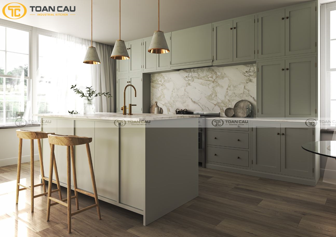 Cây xanh giúp lọc không khí cho phòng bếp nhà cấp 4