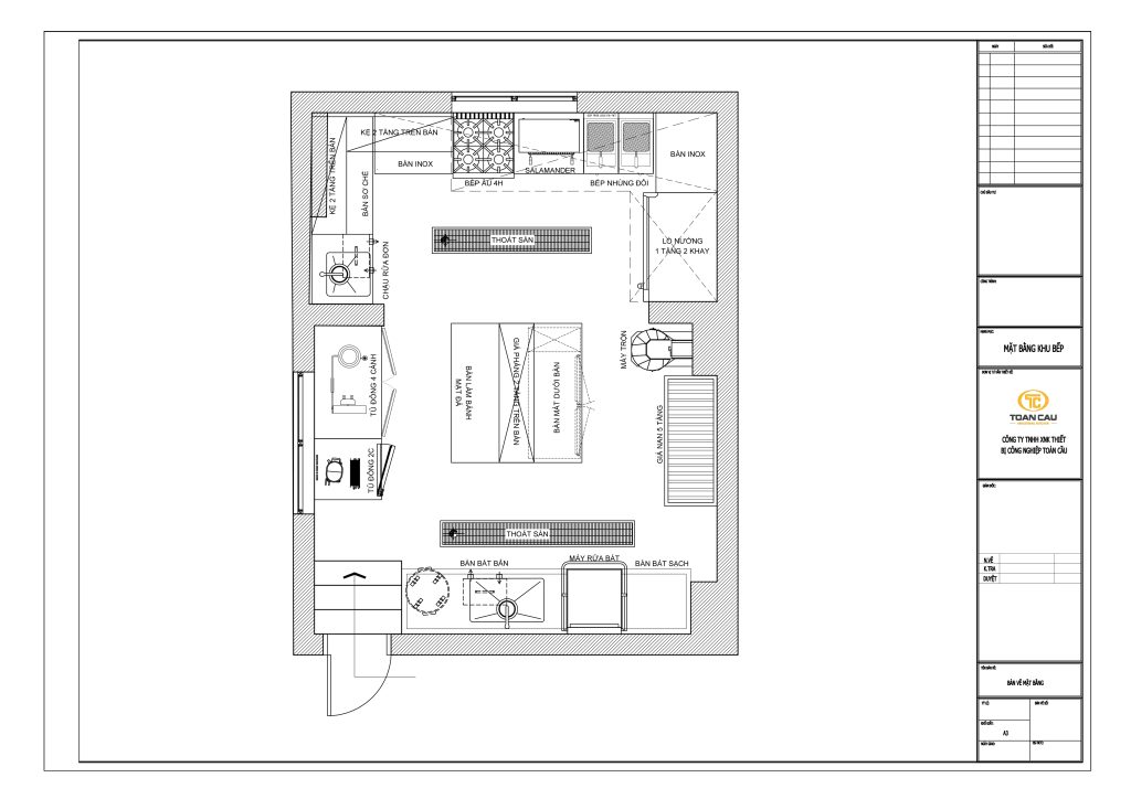 Việc bố trí mặt bằng hợp lý giúp thiết bị trong khu bếp được setup khoa học, tối ưu không gian, thuận tiên thao tác