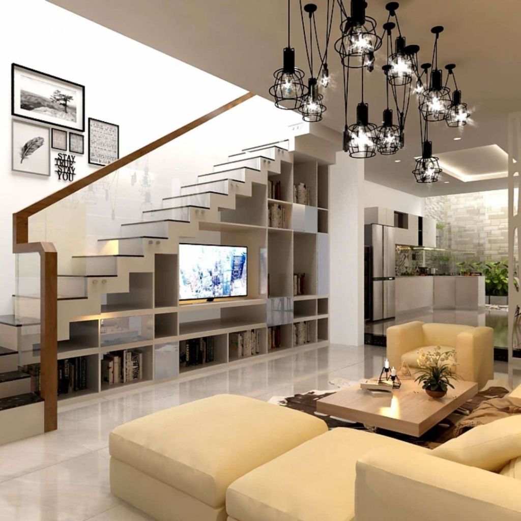 thiet ke bep canh cau thang 3