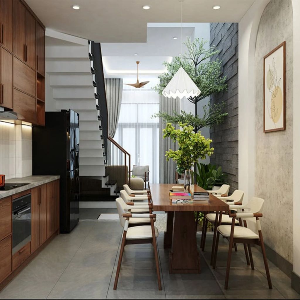 thiet ke bep canh cau thang 4