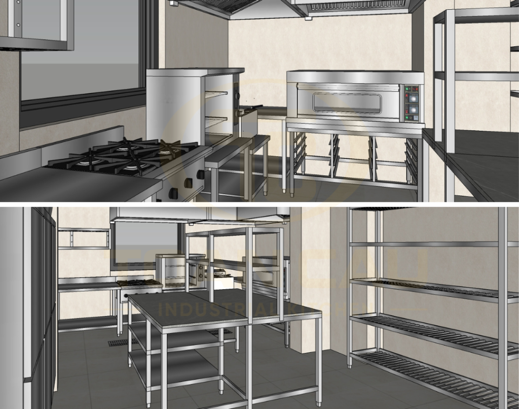 Phối cảnh 3D bếp Teazen Tea House