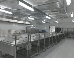 Toàn cảnh khu bếp ăn bán trú trường học