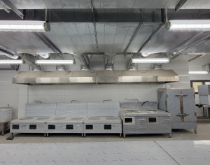 Quá trình lắp đặt thiết bị bếp cho trường mần non Lâm Tiên