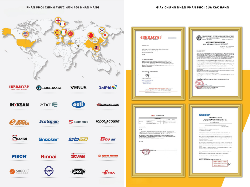 Chứng nhận nhập khẩu phân phối thiết bị bếp chính hãng - Bếp Toàn Cầu