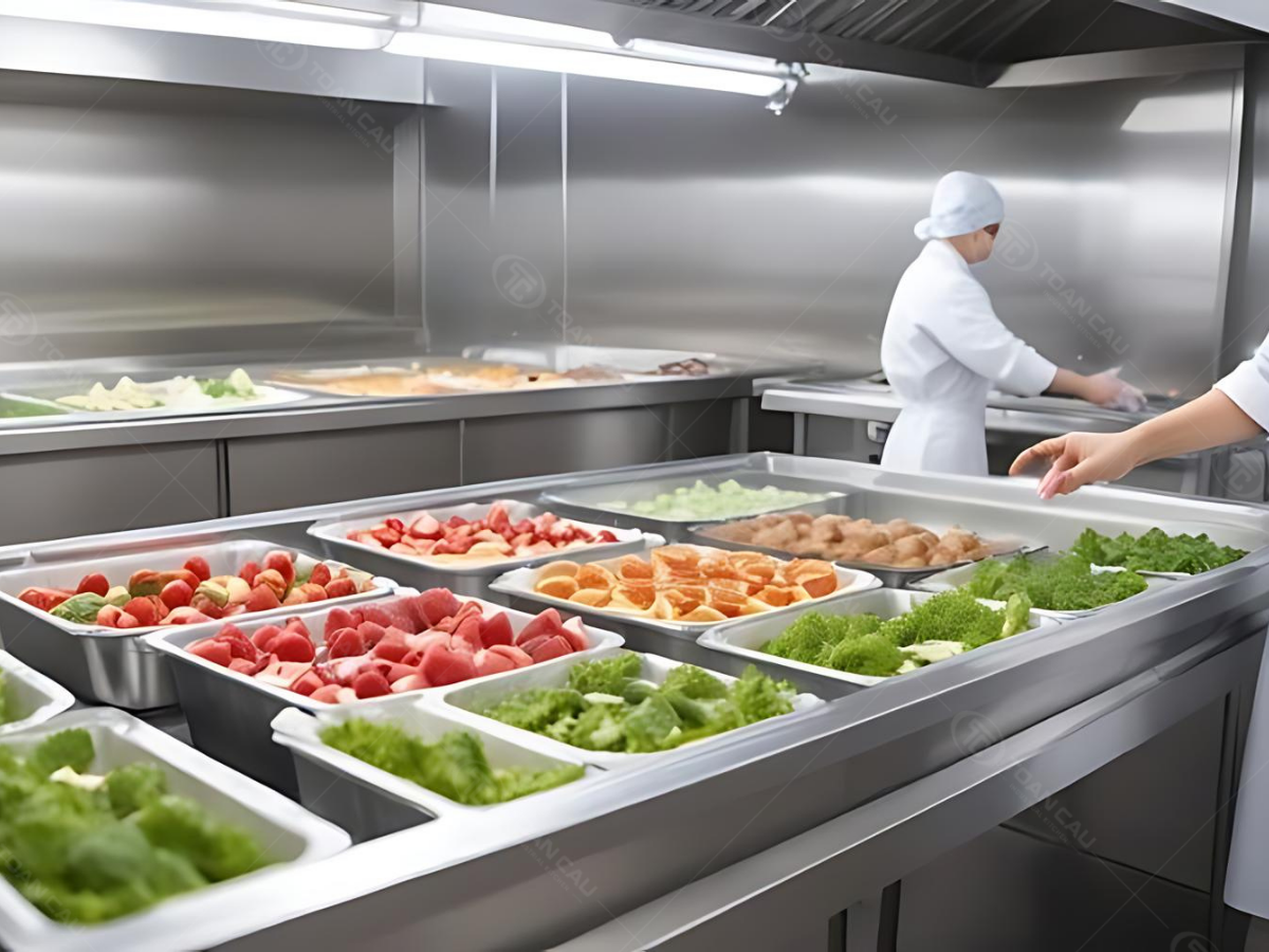 Hình ảnh trong bếp ăn công nghiệp