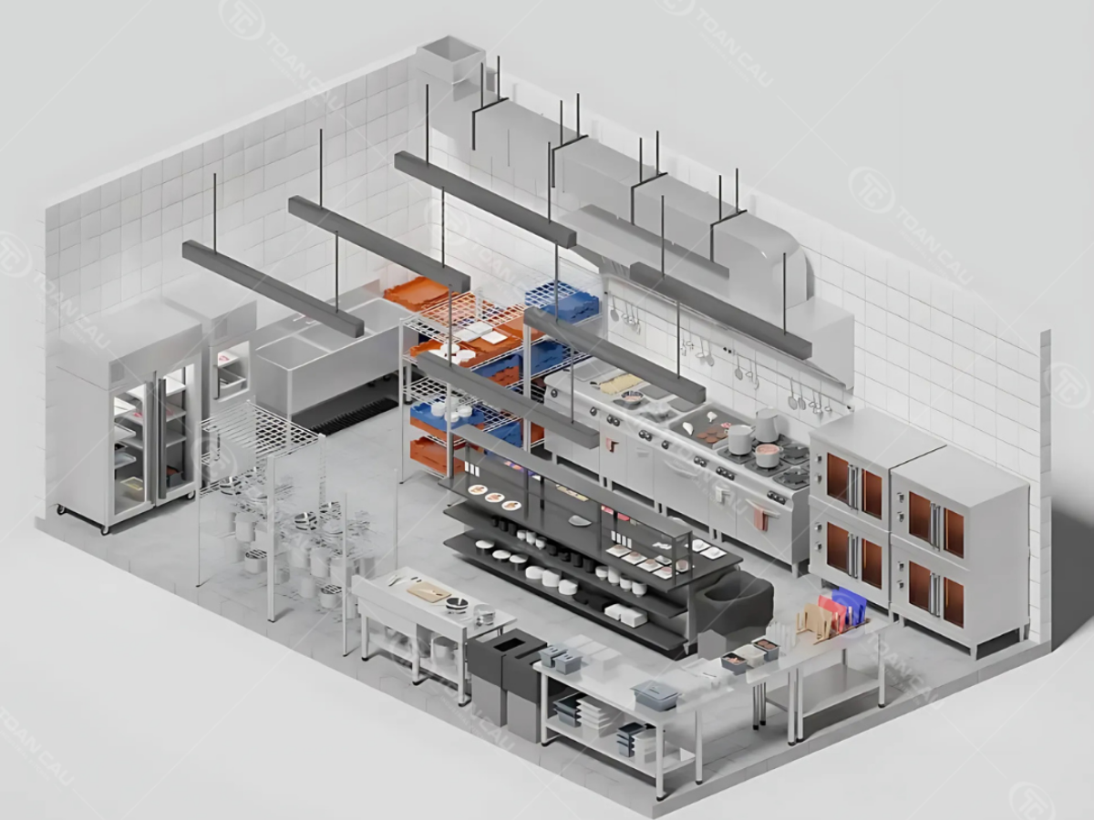 Dịch vụ thiết kế bếp công nghiệp Hà Nội của Bếp Toàn Cầu