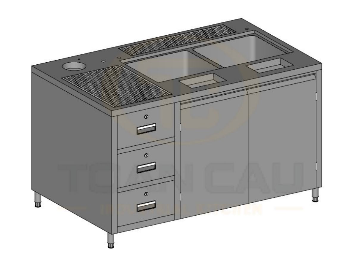 Thi Công Quầy Bar Cho Quán Cafe, Trà Sữa & Nhà Hàng Trọn Gói 3 Bản vẽ quầy pha chế inox