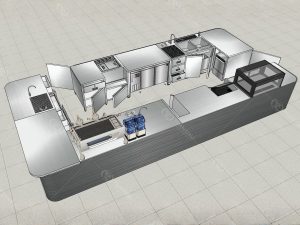 Bản vẽ thiết kế quầy bar Cà Kể mặt phải