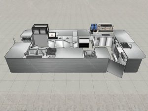 Bản vẽ thiết kế quầy bar dự án quầy pha chế Cà Kể cửa sau