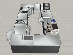 Bản vẽ thiết kế quầy bar dự án quầy pha chế Cà Kể chiều dọc