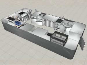 Bản vẽ thiết kế quầy bar dự án quầy pha chế Cà Kể trực diện