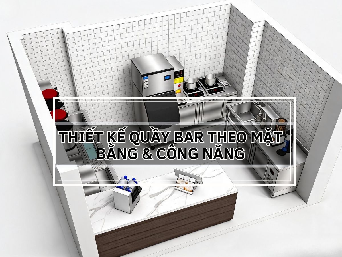 Thiết Kế Quầy Bar Theo Mặt Bằng & Công Năng