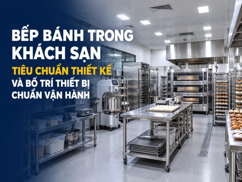 Bếp Bánh Trong Khách Sạn: Tiêu Chuẩn Thiết Kế Và Bố Trí Thiết Bị Chuẩn Vận Hành 1 Bếp bánh trong khách sạn được thiết kế đạt chuẩn một chiều