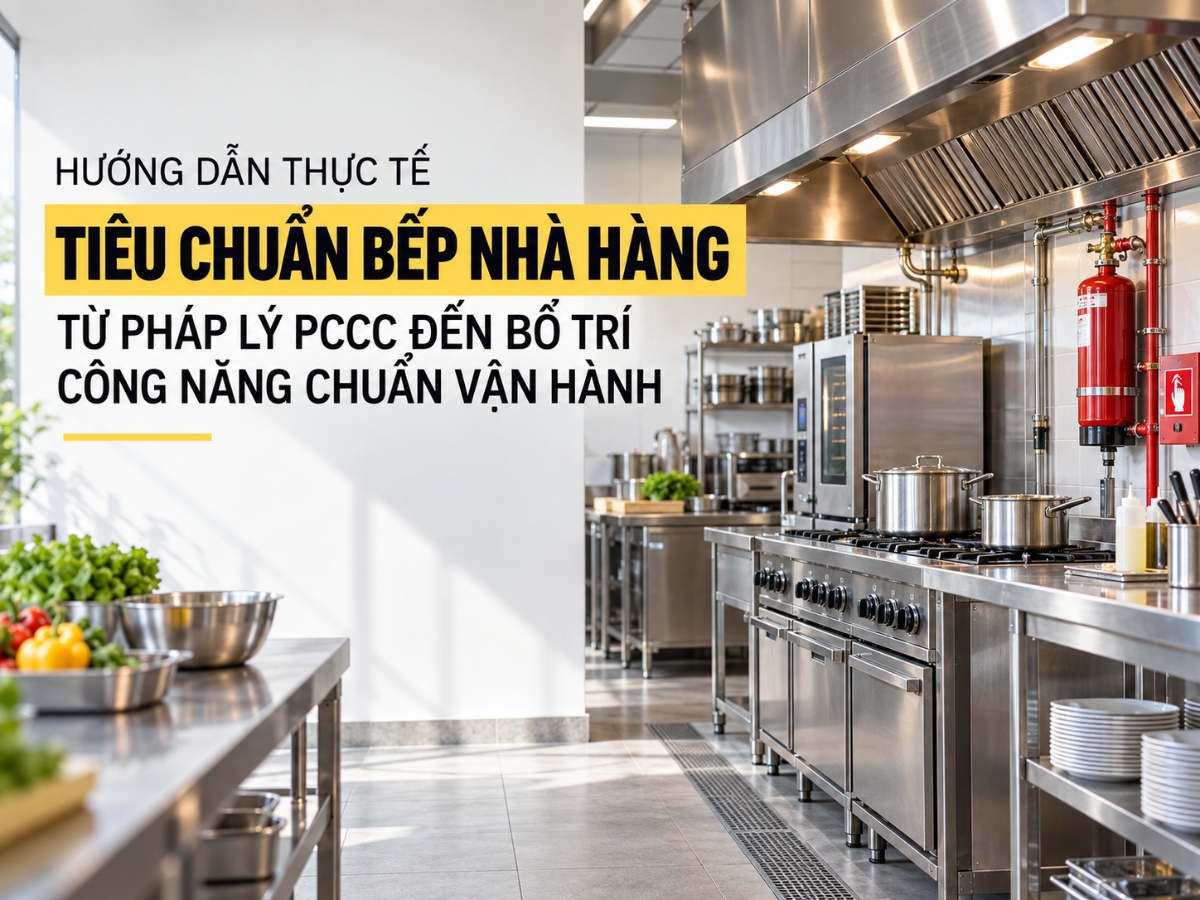 Bếp nhà hàng được thiết kế đạt chuẩn công năng và an toàn