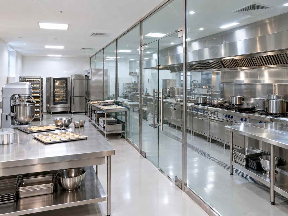 Bếp Bánh Trong Khách Sạn: Tiêu Chuẩn Thiết Kế Và Bố Trí Thiết Bị Chuẩn Vận Hành 4 Vách ngăn cách ly khu bếp bánh với khu bếp nóng chính trong khách sạn